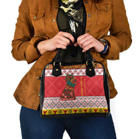 Personalized Romania Christmas Shoulder Handbag Romanian Carpet The Goat Dance - Wonder Print Shop