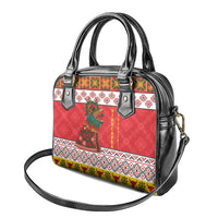 Personalized Romania Christmas Shoulder Handbag Romanian Carpet The Goat Dance - Wonder Print Shop