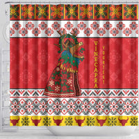 Personalized Romania Christmas Shower Curtain Romanian Carpet The Goat Dance - Wonder Print Shop