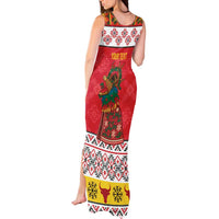 Personalized Romania Christmas Tank Maxi Dress Romanian Carpet The Goat Dance - Wonder Print Shop