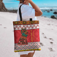 Personalized Romania Christmas Tote Bag Romanian Carpet The Goat Dance - Wonder Print Shop