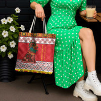 Personalized Romania Christmas Tote Bag Romanian Carpet The Goat Dance - Wonder Print Shop