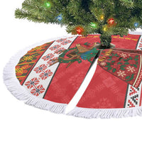 Personalized Romania Christmas Tree Skirt Romanian Carpet The Goat Dance - Wonder Print Shop