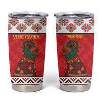 Personalized Romania Christmas Tumbler Cup Romanian Carpet The Goat Dance - Wonder Print Shop