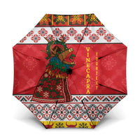 Personalized Romania Christmas Umbrella Romanian Carpet The Goat Dance - Wonder Print Shop