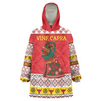 Personalized Romania Christmas Wearable Blanket Hoodie Romanian Carpet The Goat Dance - Wonder Print Shop
