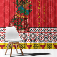 Personalized Romania Christmas Window Curtain Romanian Carpet The Goat Dance - Wonder Print Shop
