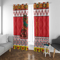 Personalized Romania Christmas Window Curtain Romanian Carpet The Goat Dance - Wonder Print Shop