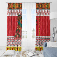 Personalized Romania Christmas Window Curtain Romanian Carpet The Goat Dance - Wonder Print Shop