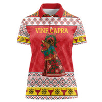Personalized Romania Christmas Women Polo Shirt Romanian Carpet The Goat Dance - Wonder Print Shop