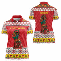 Personalized Romania Christmas Women Polo Shirt Romanian Carpet The Goat Dance - Wonder Print Shop