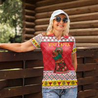 Personalized Romania Christmas Women Polo Shirt Romanian Carpet The Goat Dance - Wonder Print Shop