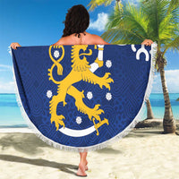 Finland Nordic Lion Beach Blanket Pride Of Suomi - Wonder Print Shop