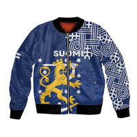 Finland Nordic Lion Bomber Jacket Pride Of Suomi - Wonder Print Shop