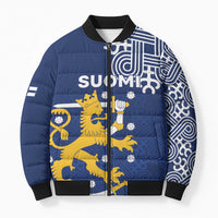 Finland Nordic Lion Bomber Puffer Jacket Pride Of Suomi - Wonder Print Shop