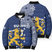 Finland Nordic Lion Bomber Puffer Jacket Pride Of Suomi - Wonder Print Shop