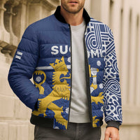 Finland Nordic Lion Bomber Puffer Jacket Pride Of Suomi - Wonder Print Shop