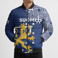 Finland Nordic Lion Bomber Puffer Jacket Pride Of Suomi - Wonder Print Shop
