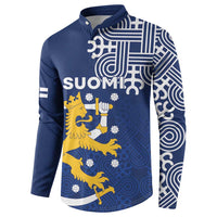 Finland Nordic Lion Button Sweatshirt Pride Of Suomi - Wonder Print Shop