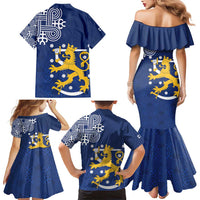 Finland Nordic Lion Family Matching Mermaid Dress and Hawaiian Shirt Pride Of Suomi - Wonder Print Shop