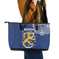 Finland Nordic Lion Leather Tote Bag Pride Of Suomi - Wonder Print Shop