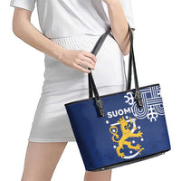 Finland Nordic Lion Leather Tote Bag Pride Of Suomi - Wonder Print Shop