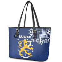 Finland Nordic Lion Leather Tote Bag Pride Of Suomi - Wonder Print Shop