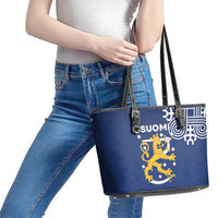 Finland Nordic Lion Leather Tote Bag Pride Of Suomi - Wonder Print Shop