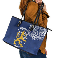 Finland Nordic Lion Leather Tote Bag Pride Of Suomi - Wonder Print Shop