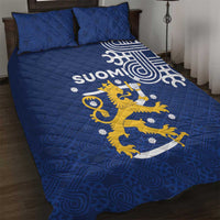Finland Nordic Lion Quilt Bed Set Pride Of Suomi - Wonder Print Shop