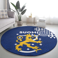 Finland Nordic Lion Round Carpet Pride Of Suomi - Wonder Print Shop