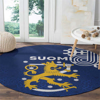 Finland Nordic Lion Round Carpet Pride Of Suomi - Wonder Print Shop