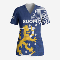 Finland Nordic Lion Scrub Top Pride Of Suomi - Wonder Print Shop