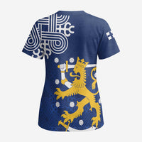 Finland Nordic Lion Scrub Top Pride Of Suomi - Wonder Print Shop