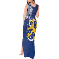 Finland Nordic Lion Tank Maxi Dress Pride Of Suomi - Wonder Print Shop