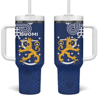Finland Nordic Lion Tumbler With Handle Pride Of Suomi - Wonder Print Shop