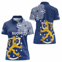 Finland Nordic Lion Women Polo Shirt Pride Of Suomi - Wonder Print Shop
