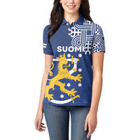 Finland Nordic Lion Women Polo Shirt Pride Of Suomi - Wonder Print Shop