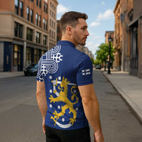 Finland Nordic Lion Zipper Polo Shirt Pride Of Suomi - Wonder Print Shop