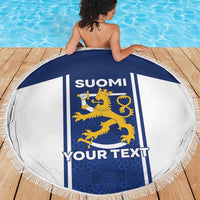 Personalized Finland Suomi Lion Beach Blanket Pride Of The North - Wonder Print Shop