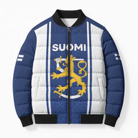 Personalized Finland Suomi Lion Bomber Puffer Jacket Pride Of The North - Wonder Print Shop