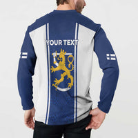 Personalized Finland Suomi Lion Button Sweatshirt Pride Of The North - Wonder Print Shop