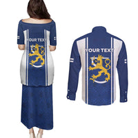 Personalized Finland Suomi Lion Couples Matching Puletasi and Long Sleeve Button Shirt Pride Of The North - Wonder Print Shop