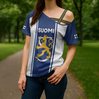 Personalized Finland Suomi Lion Cross Shoulder Shirt Pride Of The North - Wonder Print Shop