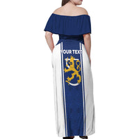 Personalized Finland Suomi Lion Family Matching Off Shoulder Maxi Dress and Hawaiian Shirt Pride Of The North - Wonder Print Shop