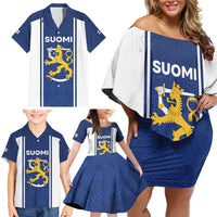 Personalized Finland Suomi Lion Family Matching Off Shoulder Short Dress and Hawaiian Shirt Pride Of The North - Wonder Print Shop
