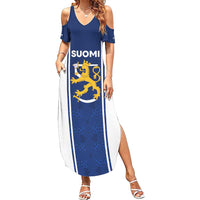 Personalized Finland Suomi Lion Family Matching Summer Maxi Dress and Hawaiian Shirt Pride Of The North - Wonder Print Shop