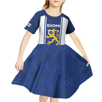 Personalized Finland Suomi Lion Kid Short Sleeve Dress Pride Of The North - Wonder Print Shop