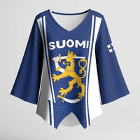 Personalized Finland Suomi Lion Kimono Sleeve Blouse Pride Of The North - Wonder Print Shop