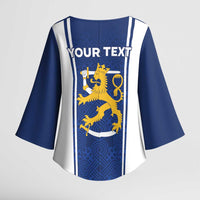 Personalized Finland Suomi Lion Kimono Sleeve Blouse Pride Of The North - Wonder Print Shop
